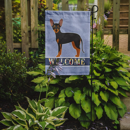 Caroline's Treasures CK3672GF Bandera de jardín Prague Ratter Welcome, pequeña, multicolor