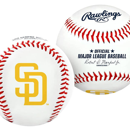 Rawlings MLB San Diego Padres Team Logo Baseball, Official, White