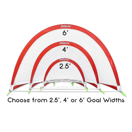 GoSports Portable Pop Up Soccer Goals for Backyard - Kids & Adults - Set of Two 2.5 ft Nets with Agility Training Cones and Carrying Case