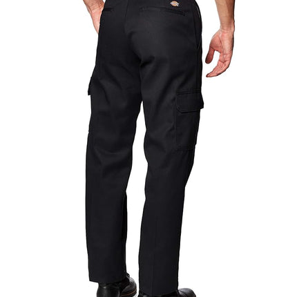 Dickies Men's Relaxed Fit Straight Leg Cargo Work Pant, Black, 38x30