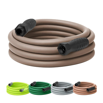 Colors HFZC525BRS-E SwivelGrip Garden Hose, 5/8" x 25', 3/4"-11 1/2 GHT Fittings, Brown Mulch