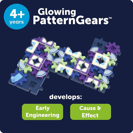 Learning Resources Glowing PatternGears, STEM Construction Gears Toy, Building Set for ages 4+