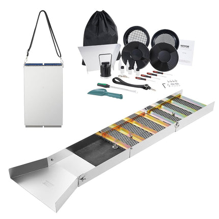VEVOR Gold Panning Kit With Sluice Box, 50" Alumin