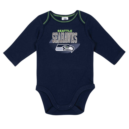 Gerber Traje/Pañalero de manga larga para bebé, Unisex, paquete de 2, NFL, color del equipo, de 3 a 6 meses