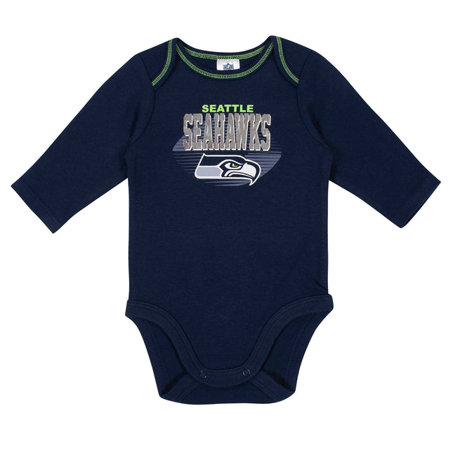Gerber Traje/Pañalero de manga larga para bebé, Unisex, paquete de 2, NFL, color del equipo, de 3 a 6 meses