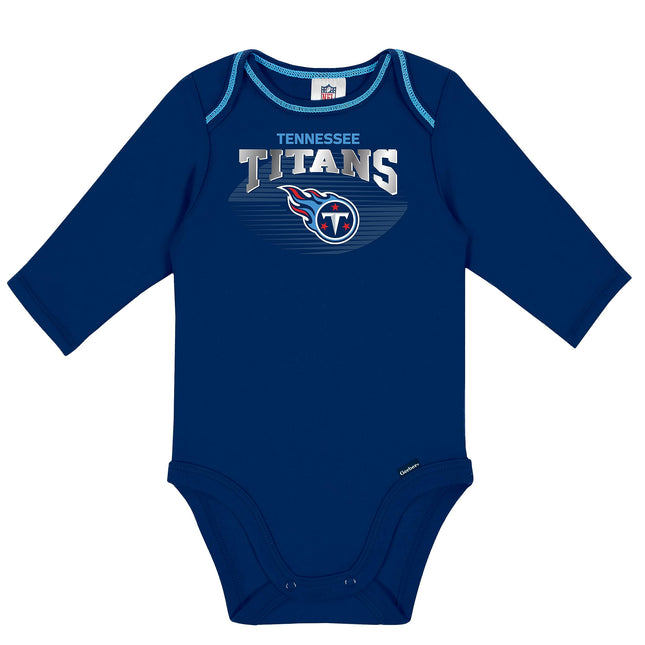 Gerber NFL Baby Boys' 2 Pack Long Sleeve Bodysuit, Team Color, 6-12 Months