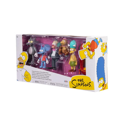 JAKKS Pacific The Simpsons Krusty Cast Action Figures Multi-Pack 6.35cm Scale Figures, Includes Krusty, Mojo, Itchy, Scratchy, and Sideshow Mel along with Krusty's Clown Car