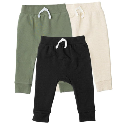 Gerber Baby Boys' Toddler 3-Pack Jogger Pants, Green/Black, 2T