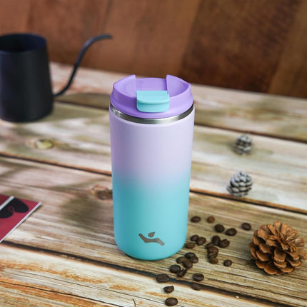 Konokyo Tumbler with Lid, 12 oz Travel Coffee Mug Double Wall Vacuum Stainless Steel Thermal Metal Cup Insulated Water Bottle,Lavender Green
