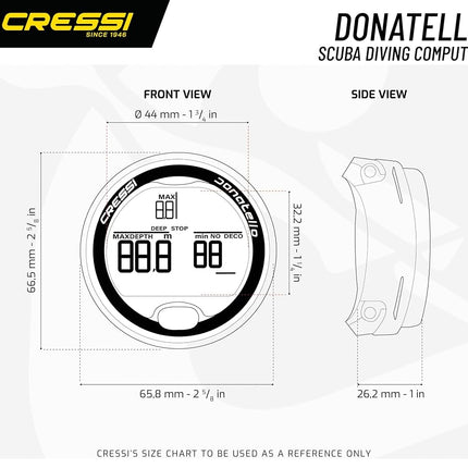 CRESSI Donatello Diving Computer - Professional Wrist Diving and Apnea Dive Computer, Black/Yellow, One Size, Unisex Adult