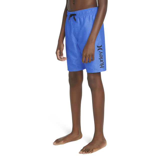 Bóxers de natación Hurley para niños, azul universitario jaspeado, pequeño