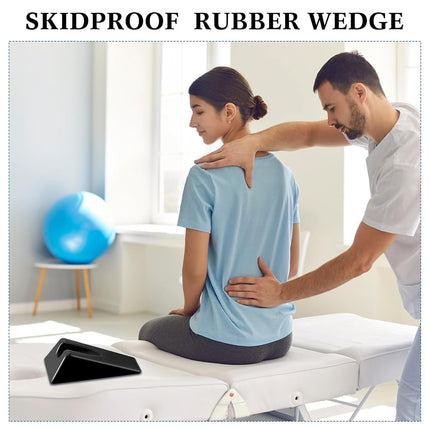 Suzile Mobilization Wedge 7.9 x 4.1 x 2 Inch Triangle Therapy Non Slip Silicone Wedge Pillow Sturdy Support for Relieve Spinal Pain Rehabilitation Tool (Pink)
