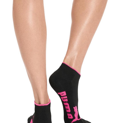 PUMA Women's Half Terry Runner Socks 6-Pack, Black/Multi Color, 9-11