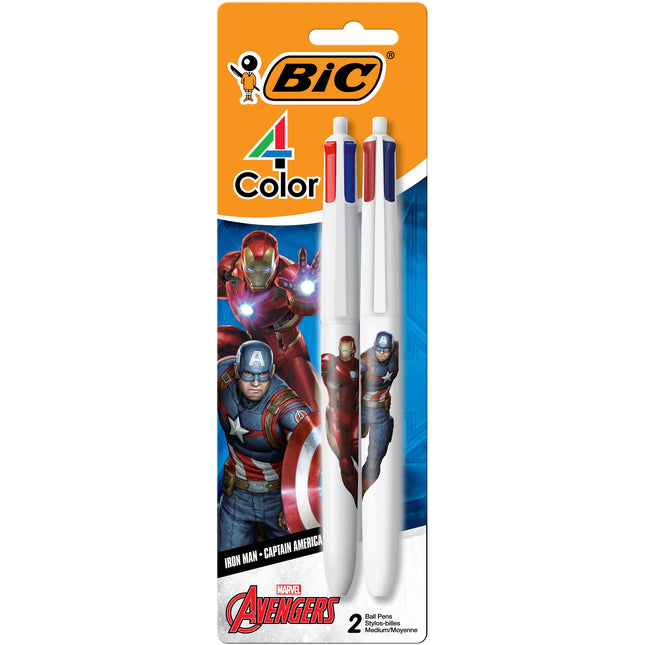 BIC 4 Color Retractable Ballpoint Pen with Marvel'