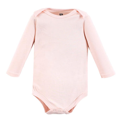 Hudson Baby Baby Girls Cotton Long-sleeve Bodysuits 3-pack, Cinnamon Pink Prints, 0-3 Months