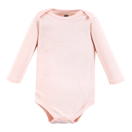 Hudson Baby baby-girls Cotton Long-sleeve Bodysuits, Cinnamon Pink Prints, Preemie