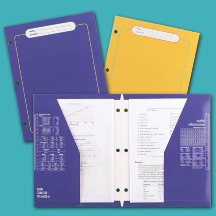 Trapper Keeper Binder, Retro Design, 1 Inch Binder Includes 2 Folders and Extra Pocket, Metal Rings and Spring Clip, Secure Storage, Colour Block, Mead School Supplies (260038FN-ECM)