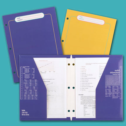 Trapper Keeper Binder, Retro Design, 1 Inch Binder Includes 2 Folders and Extra Pocket, Metal Rings and Spring Clip, Secure Storage, Colour Block, Mead School Supplies (260038FN-ECM)