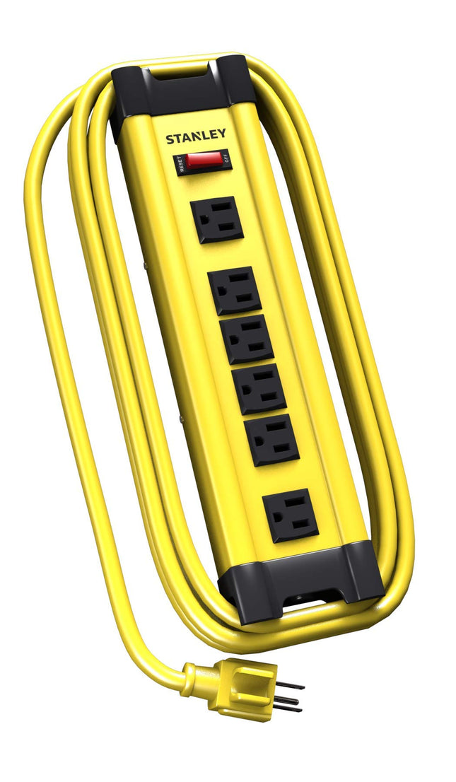 Stanley 31608 ShopMax 6-Outlet Metal Power Strip b