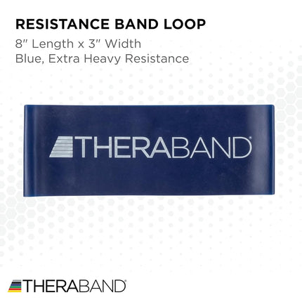 Bande de résistance en latex Theraband Professional, boucle de 8 pouces, bleue, extra-forte
