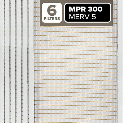 Filtrete 12x24x1 Air Filter, MPR 300, MERV 5, Clean Living Basic Dust 3-Month Pleated 1-Inch Air Filters, 6 Filters