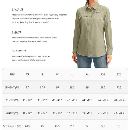 Women's UPF 50+ Sun Protection Shirts Long Sleeve for Fishing Hiking Safari, Sail, 3X-Large