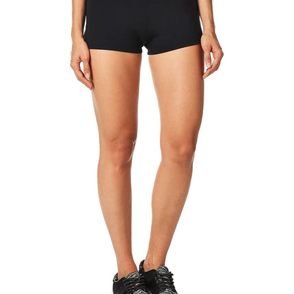 Capezio Boy Cut Low Rise Shorts, TB113 Mini Yoga Shorts for Women, Micro Short Activewear for Dance, Workouts, Gym, Exercise, Hot Pants, Black, Large