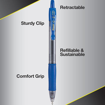PILOT G2 Premium Retractable Gel-Ink Rolling Ball Pens, Bold Point (1.0mm), Blue, 36/Pk (84099)