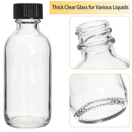 Bekith 30 Pack 2 oz Small Glass Bottles with Lids, 60ml Boston Round Glass Shot Bottles for Juice, Oils, Whiskey, Sample, Wellness, Ginger, Liquids, Mini Travel Bottle