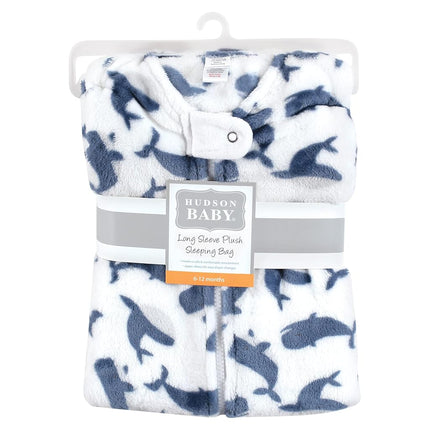 Hudson Baby Unisex Baby Plush Sleeping Bag, Sack, Blanket, Long-Sleeve Whale, 18-24 Months