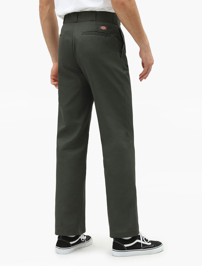 Pantalón de trabajo original Dickies 874 para hombre, color verde oliva, 32W x 34L