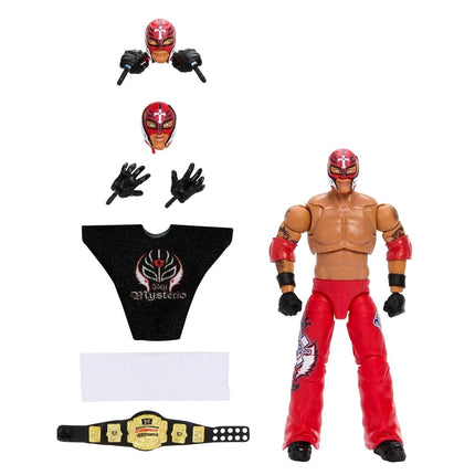 WWE Ultimate Edition Action Figure Rey Mysterio Fan TakeOver Collectible with Interchangeable Accessories, Extra Heads & Swappable Hands, HVV70