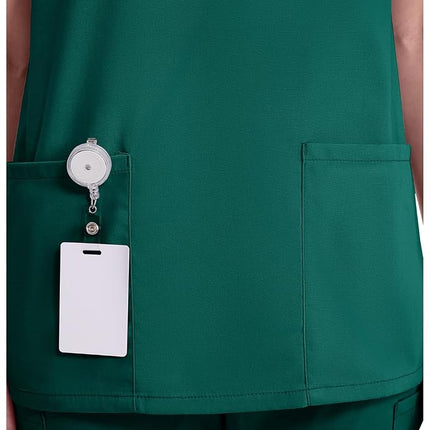 Dickies EDS Signature Scrubs for Women, V-Neck Womens Tops in Soft Brushed Poplin 86706, Hunter, XXL Plus