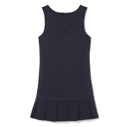 French Toast Girls' Pleated Ribbon Bow Jumper Dress, Navy, 4T