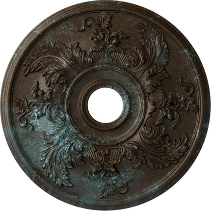 Ekena Millwork CM23ACBBS Acanthus Twist Ceiling Medallion, 23 OD x 4 5/8" ID x 1 7/8" P, Bronze Blue Patina