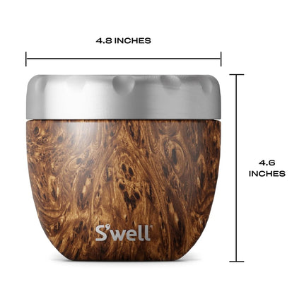 S'well Teakwood Swell Eats Food Bowl, Brown, 636 ml