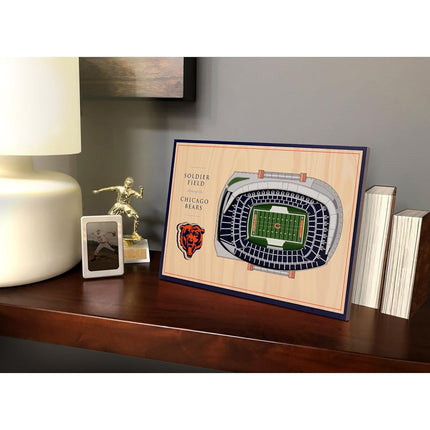 YouTheFan NFL Chicago Bears Maquette de stade 3D pour bureau - Soldier Field