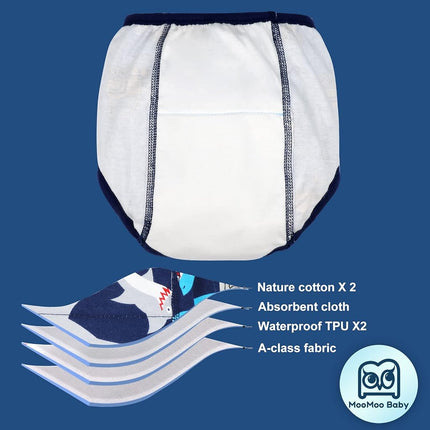 MooMoo Baby Cotton Training Pants Strong Absorbent Toddler Potty Training Underwear for Baby Girl and Boy 3T