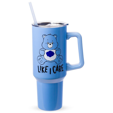 Silver Buffalo Care Bears Grumpy Like Care Stainless Steel Tumbler with handle, 40 Ounces