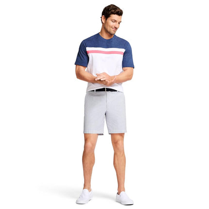 IZOD Men's Ss Sltwr Clrblk Crew, Medieval Blue, Large