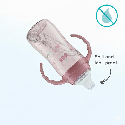 NUK Pooh Bear Training Cup, 300ml, Soft Spout, Easy Grip Handles, BPA Free, Leak Proof (Pack of 2)