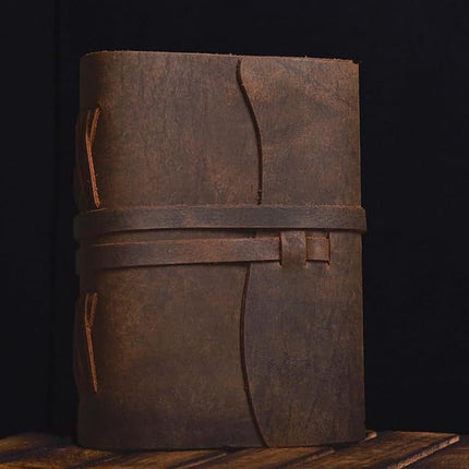 LEATHER VILLAGE Leather Bound Journal (7 inches X 5 inches, CHOCOLATE BROWN)