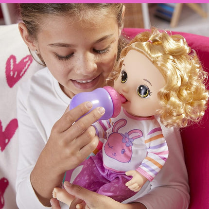 Baby Alive Bunny Sleepover Baby Doll, Bedtime-Themed 12-Inch Dolls, Sleeping Bag & Bunny-Themed Doll Accessories, Toys for 3 Year Old Girls and Boys and Up, Blonde Hair (Amazon Exclusive)