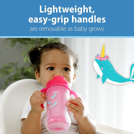 Dr. Brownâ€™s Milestones Insulated Sippy Cup with Straw and Handles - Pink - 10oz - 2-Pack - 12m+
