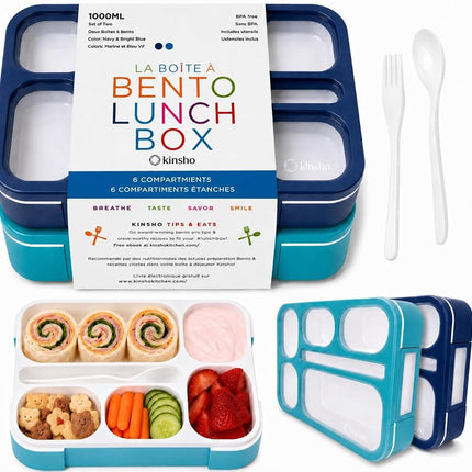 kinsho Bento-Box Lunch Boxes for Kids, Boys, Adult