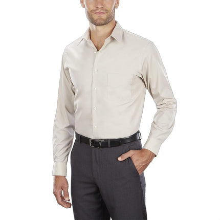 Van Heusen Men's Tall Fit Dress Shirts Poplin, Sto
