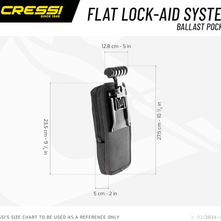 Cressi Flat Lock Aid System Weight Pockets for B.C.'D - Black