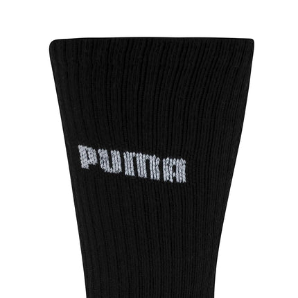 PUMA Men's 6 Pack Crew Socks, Black/Grey Logo, L UK