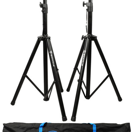 Rockville Pair of Tripod DJ PA Speaker Stands + Ca