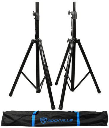 Rockville Pair of Tripod DJ PA Speaker Stands + Ca